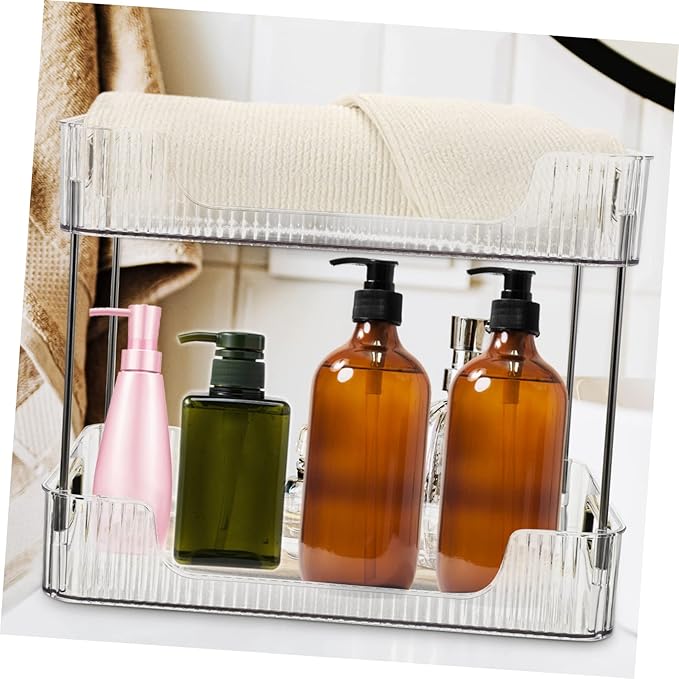 2-Tier Bathroom Countertop Organizer Vanity Holder Multi-Functional Toiletry Storage Rack for Makeup and Dresser Space-Saving Bathroom Shelf