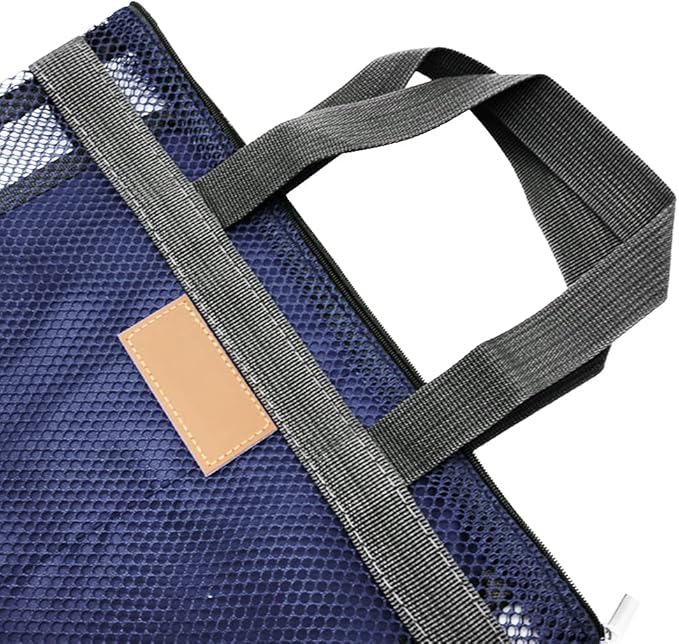 Mesh Shower Caddy Bag, Quick Dry Portable Tote Bag with Zipper and Inner Pocket, Lightweight Bath Organizer for College Dorm Bathroom, Swimming, Gym, Beach, Travel (Navy)