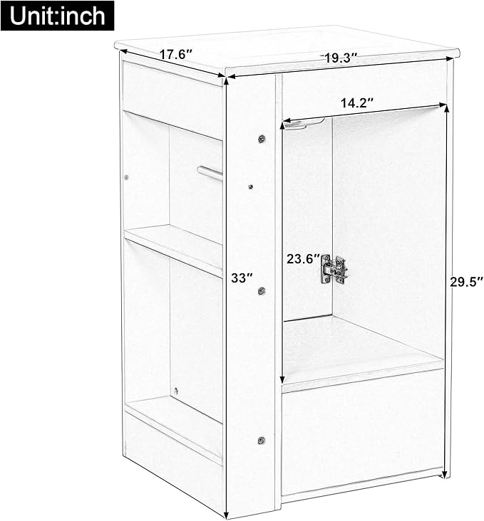 Virubi 20 in Small Bathroom Vanity with Sink,Drawer,Doors and Side Storage & Toilet Paper Holder, Solid Wood & MDF Modern Single Bathroom Sink Cabinet with Drawers,Freestanding (Green,20 in)