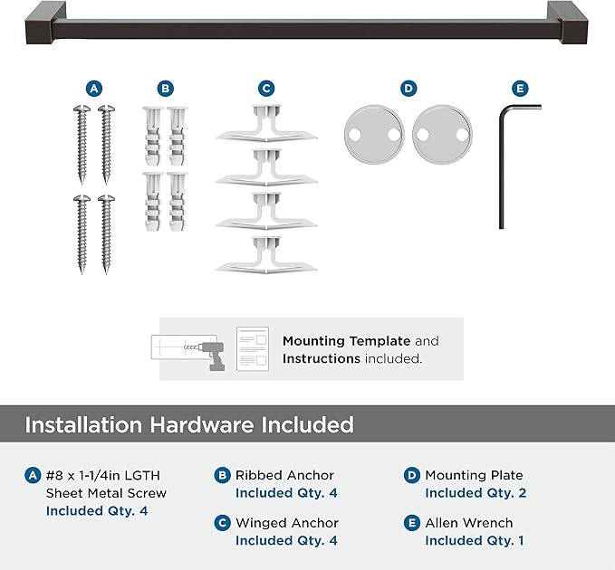 Amerock BH36083ORB | Oil Rubbed Bronze Towel Bar | 18 in (457 mm) Towel Rack | Monument | Bathroom Towel Holder | Bathroom Hardware | Bath Accessories