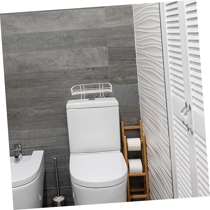 SOLUSTRE Multifunctional Wall-Mounted Storage Shelf for Toiletries and Cosmetics Sturdy Iron Organizer Elegant Finish for Bathroom and Kitchen Spaces