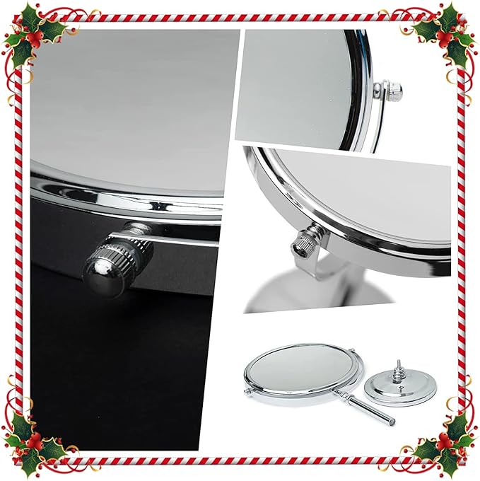 MIRRORVANA Large Double Sided 10X and 1X Magnifying Makeup Mirror with Stand in Gift Box, 15” Tall and 8” Wide