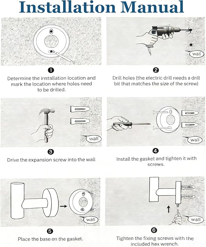 4-Pieces Wall Mount Bathroom Accessories Bathroom Hardware Set,23.6 Inch Stainless Steel Waterproof Towel Bars,Toilet Paper Holder with Shelf,Towel Ring,Coat Hook,Matte Black