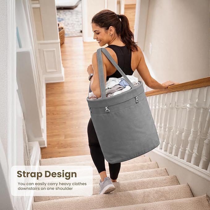 Aduanbang 170L Laundry Basket with Wheels, Rolling Hamper with Removable Bag & Steel Frame, Round Laundry Cart with 4 Casters & 2 Brakes, Ideal for Bedroom, Bathroom & Laundry Room