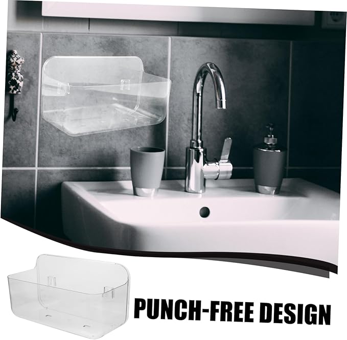 1pc Punch Wall Mounted Storage Rack Multipurpose Sundries Shelf for Bathroom and Kitchen Organization