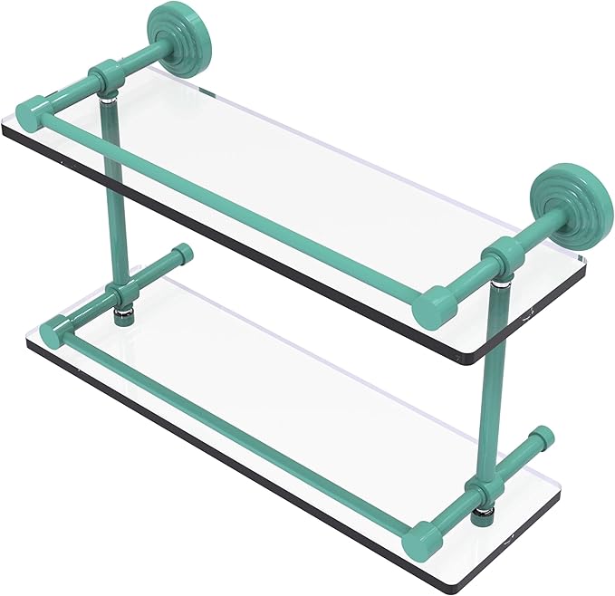 Allied Brass Double Glass Shelf with Gallery Rail