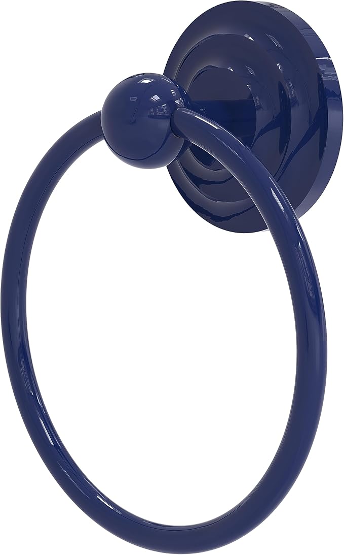 Allied Brass QN-16-MBL Que Towel Ring, Mediterranean Blue