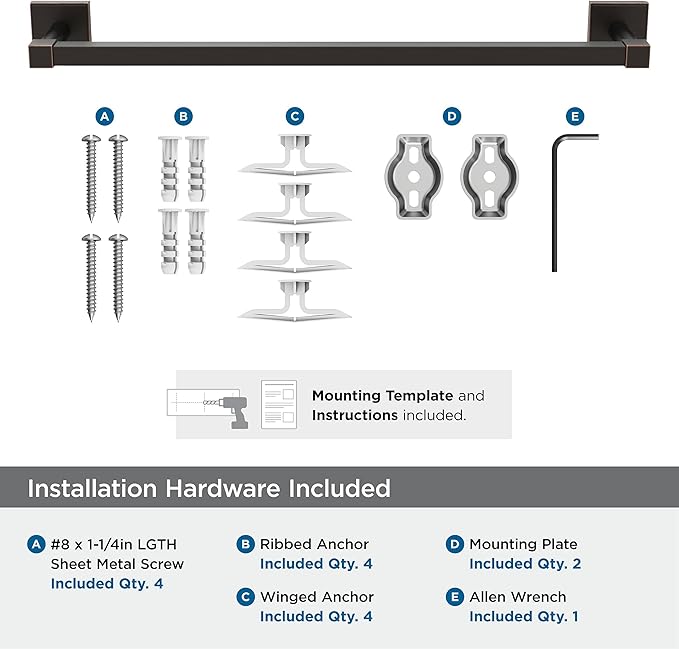 Amerock BH36073ORB | Oil Rubbed Bronze Towel Bar | 18 in (457 mm) Towel Rack | Appoint | Bathroom Towel Holder | Bathroom Hardware | Bath Accessories