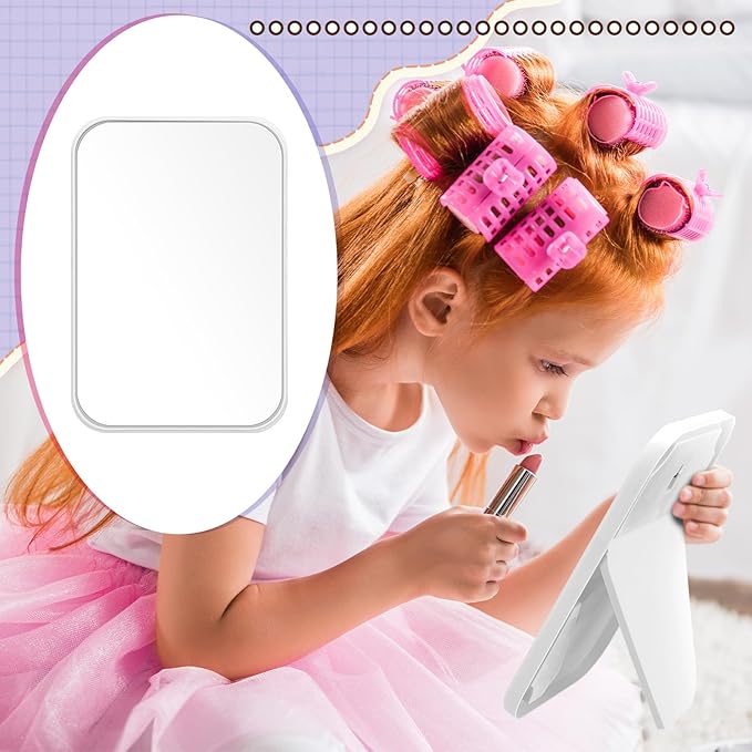 DoubleFill 6 Pcs Spa Party Mirror Spa Party Supplies Sleepover Accessory Favors Makeup Mirror for Sleepover Slumber Birthday Favors Women Adults Princess Gift(Mixed Color)