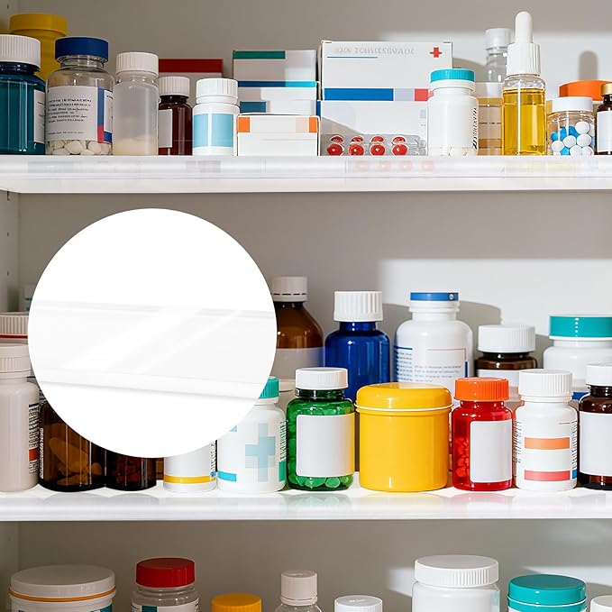 4pcs Medicine Cabinet Shelf Replacement, 13x1.18in/33x7.6cm Wall Mount Acrylic Shelves Board Storage 13 inch Shelving Replacemnt for Bathroom Kitchen Living Room Organizer (Clear)