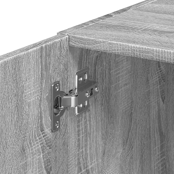 Wall Mounted Cabinet, Grey Sonoma Engineered Wood Storage Organizer, Reversible Door, Modern Wall Shelf for Living Room Bedroom Bathroom, 19.7 x 16.7 x 15.7 Inches