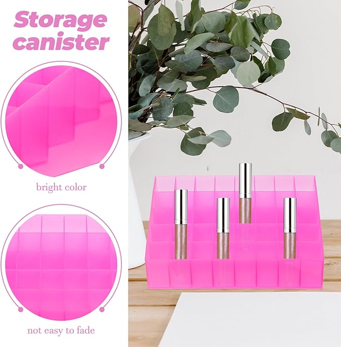 Cabilock 2pcs Slots Lipstick Storage Organizer Creative Cosmetic Holder for Home Shop Space-saving Makeup Desk Display for Lipsticks Jewelry Essentials