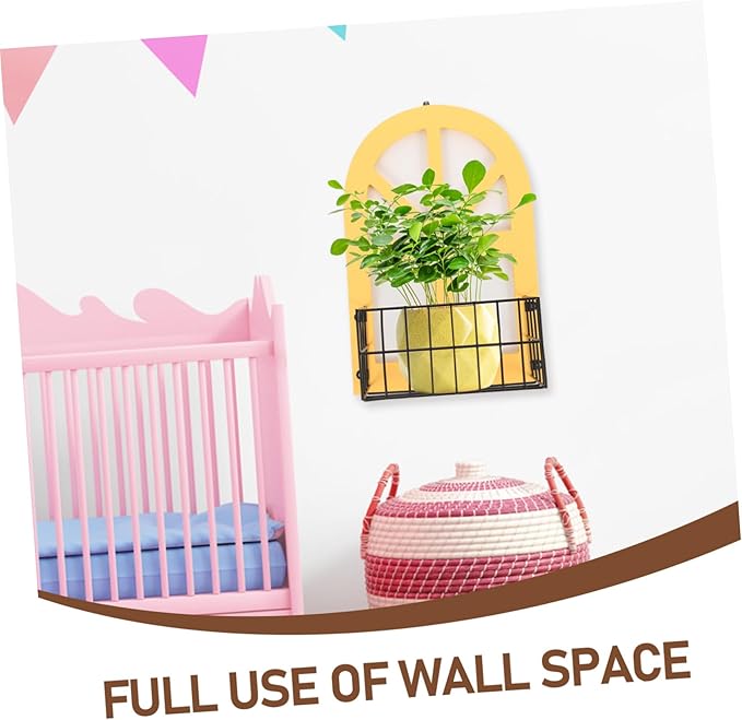 PRETYZOOM Wall Mounted Retro Storage Basket Single Placement Rack for Home Decoration Multi Purpose Organizer Shelf for Bathroom Living Room and Bedroom Easy Installation
