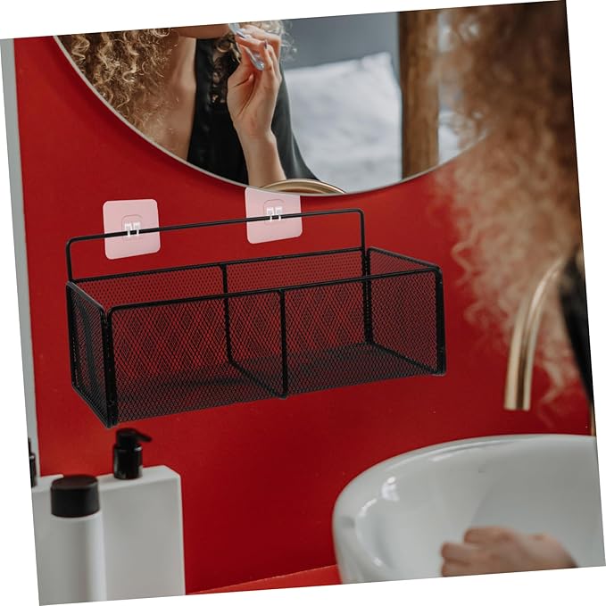 Mobestech 1Set No Drilling Bathroom Shelf Wall Mounted Rack Organizer for Makeup Shampoo Sturdy Storage for Bathroom Kitchen Easy Self Installation