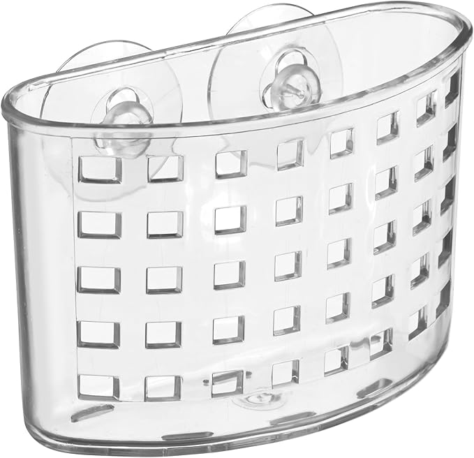 iDesign Suction Cup Shower Caddy Basket - Bathroom Storage Organizer - Clear - Made in USA
