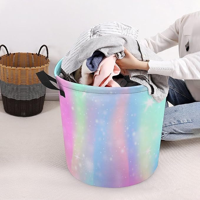 Rainbow Unicorn Laundry Basket Girls Hamper Dirty Clothes Basket Organizer Girls Bedroom Decor