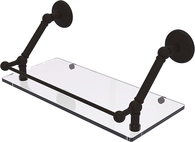 Allied Brass PMC-1-18-GAL Prestige Monte Carlo 18 Inch Floating Gallery Rail Glass Shelf, Oil Rubbed Bronze