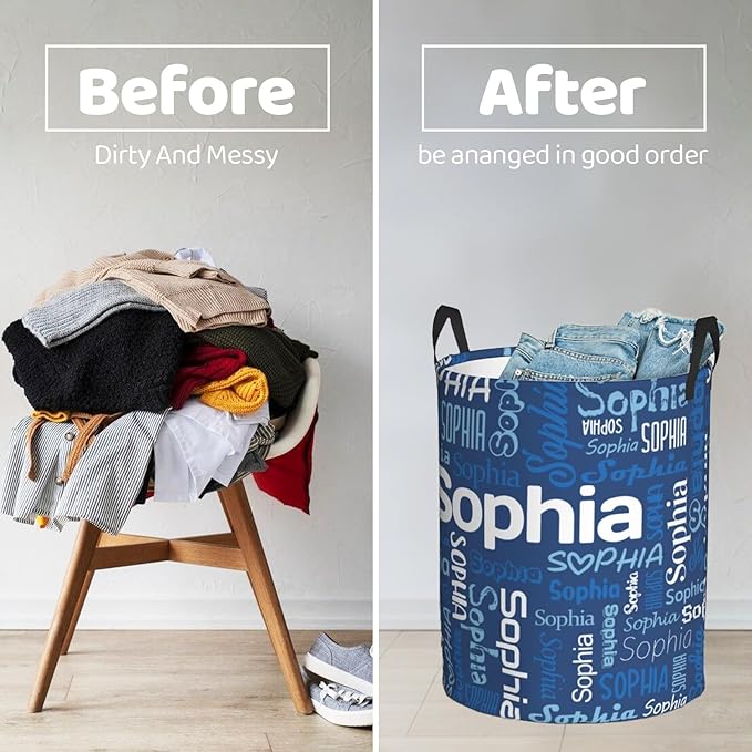 Personalized Laundry Hamper with name, Customizable Name Laundry Basket, Custom Laundry Hamper with Name, Customized clothes hampers with Handles Gifts for Men Women