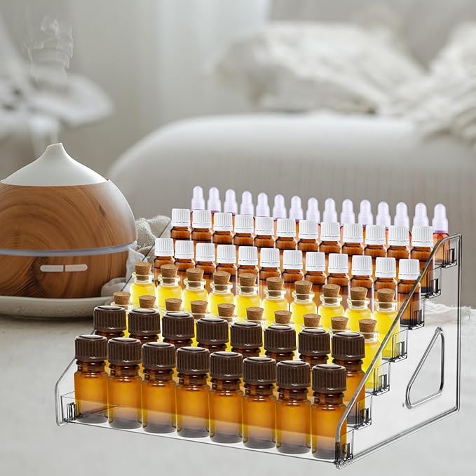 YEXEXINM 7 Tier Essential Oil Organizer,Clear Essential Oil Holder,Essential Oil Storage Shelf,Essential Oil Collection Display Rack Organizer Holds 5ml 10ml 15ml 30ml Essential Oils