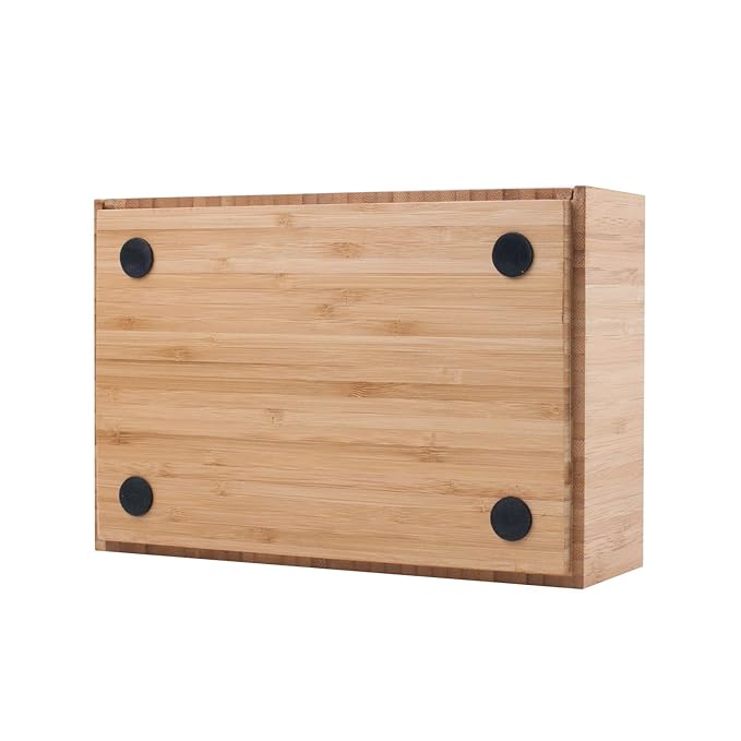 MobileVision Bamboo Makeup Drawer Organizer with 5-Compartment Brush Holder Stand Combo