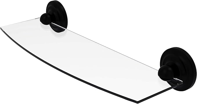 Allied Brass R-33/18-BKM R 33 Regal Collection Inch Glass Shelf, 18 Inch, Matte Black
