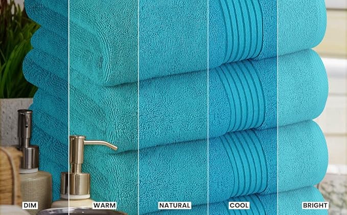Utopia Towels Luxurious Bath Towels Set, 27 x 54 Inches 100% Ring Spun Cotton, 4 Pack Turquoise