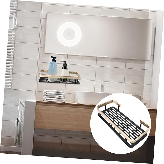 Nail-Free Wall Shelf for Bathroom Corner Sturdy ABS Material Easy Installation Space-Saving Organizer for Household and Kitchen Use