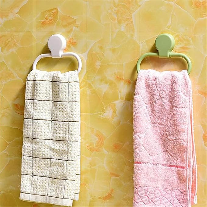 Hand Towel Ring, Adhesive Towel Holder, Towel Rings for Bathroom Wall, Towel Ring Hand Towel Holder for Wall Mounted Round Towel Hanger, Hand Towel Holder for Bathroom