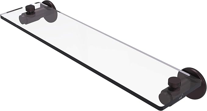 Allied Brass TR-1/22-ABZ Tr 1 Tribecca Collection Inch Vanity Beveled Edges Glass Shelf, 22 Inch, Antique Bronze