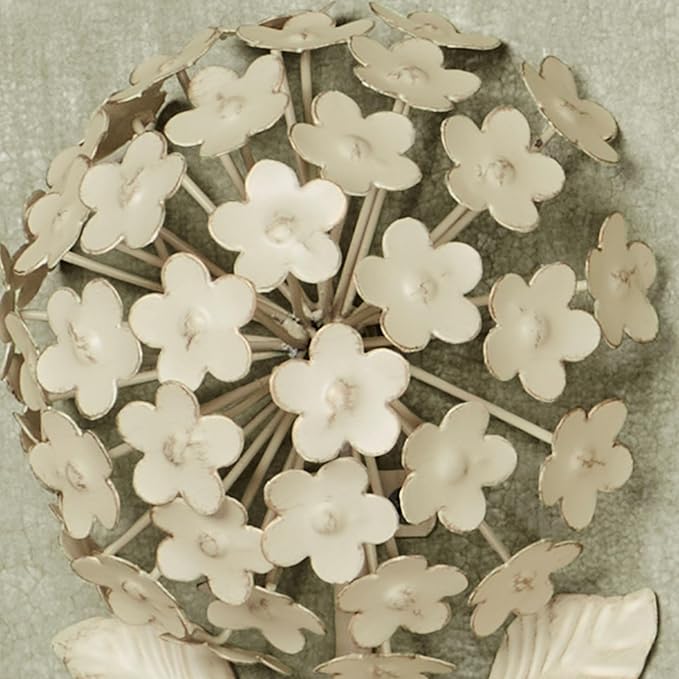 Creamy Gold Hydrangea Floral Towel Ring