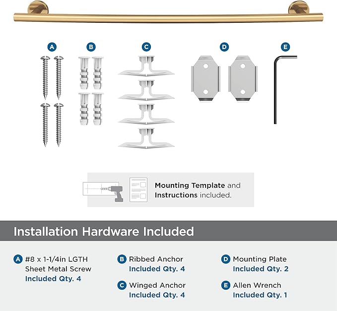 Amerock BH26544CZ | Champagne Bronze Towel Bar | 24 in (610 mm) Towel Rack | Arrondi | Bathroom Towel Holder | Bathroom Hardware | Bath Accessories