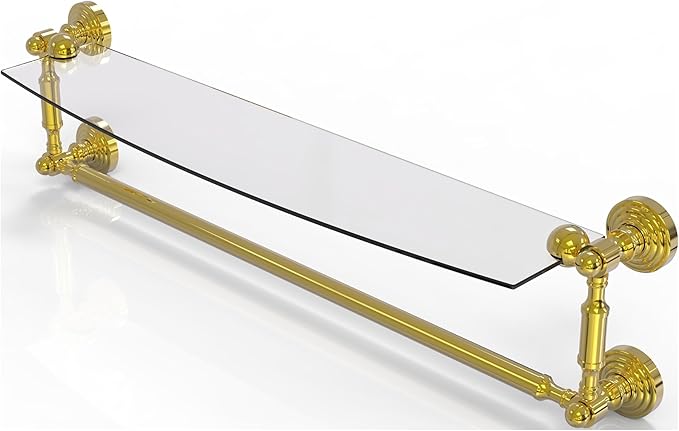 Allied Brass WP-33TB/18-BBR Glass Shelf with Towel Bar, 18-Inch x 5-Inch, Oil Rubbed Bronze