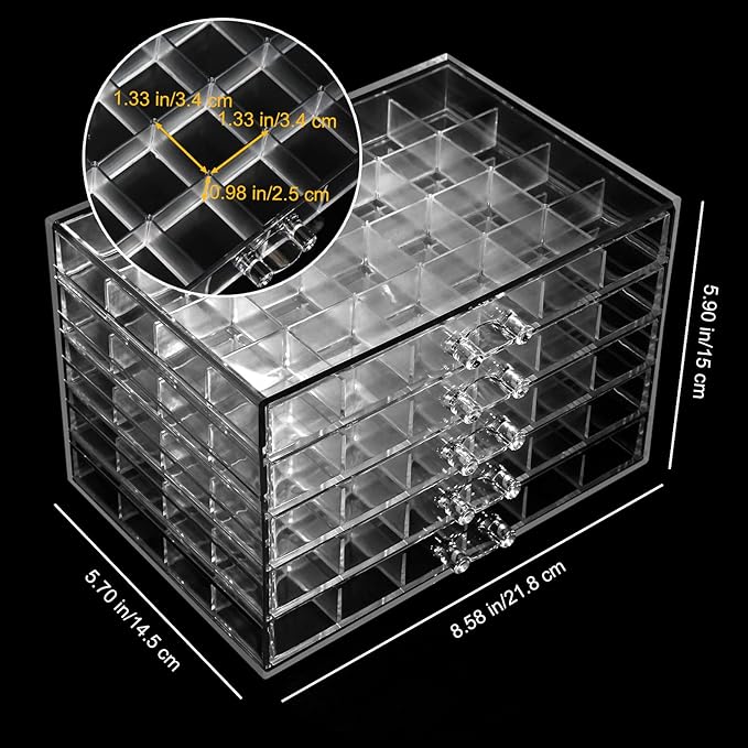 5 Tier 120Lattice nail Organizers and Storage Clear Acrylic Nail Jewellery Accessories Storage Case Holder Shelves Display Mesa Para Manicura Profesional Nail Table