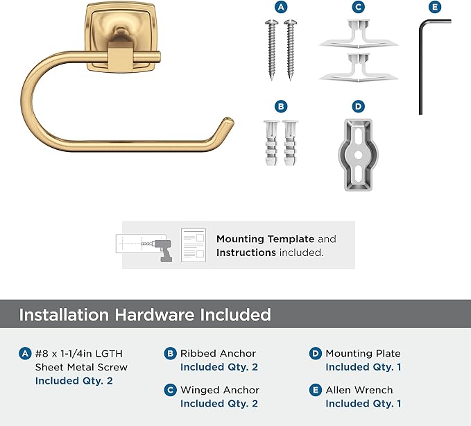 Amerock BH36091CZ | Champagne Bronze Single Post Toilet Paper Holder | 7-1/16 in. (179 mm) Length Toilet Tissue Holder | Stature | Bath Tissue Holder | Bathroom Hardware | Bath Accessories