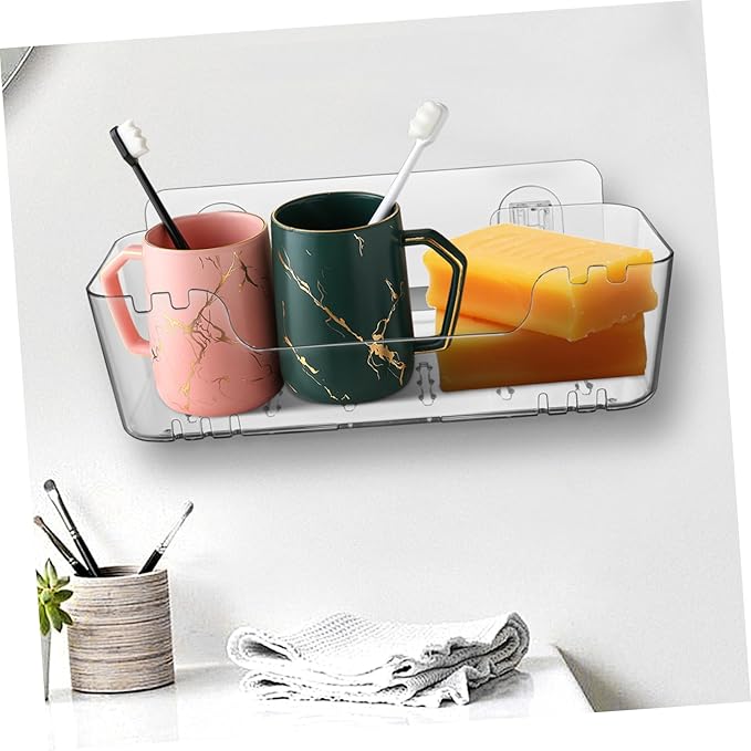 PRETYZOOM 2Pcs Floating Shelves for Bathroom No Drill Wall Storage Holder for Toilet Paper Towels Accessories Organizer for Easy Installation and Use