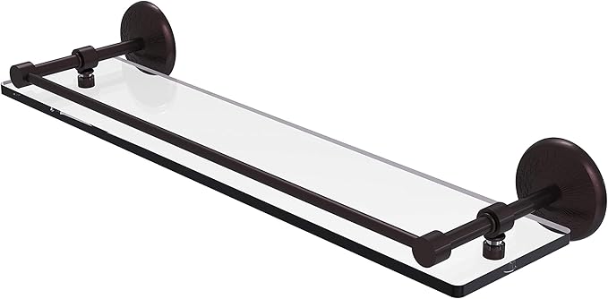 Allied Brass MC-1/22-GAL-ABZ Mc 1 Gal Monte Carlo Inch Tempered Gallery Rail Glass Shelf, 22 Inch, Antique Bronze