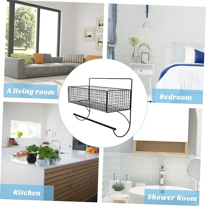 Sturdy Iron Art Wall-Mounted Storage Rack Multi-Function Bathroom Shelf
