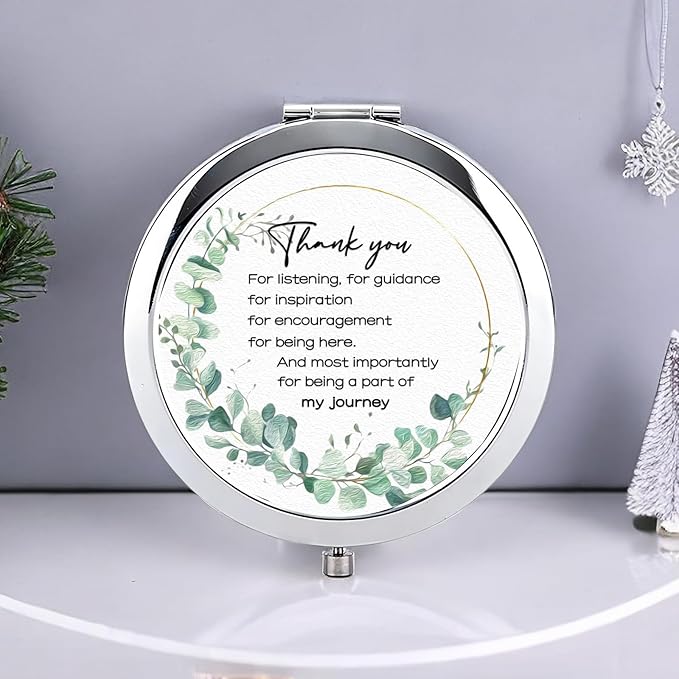 Thank You Gifts for Women, Thank You Compact Mirror, Appreciation Gifts, Farewell Gift for Women Friends Coworkers Colleague Makeup Mirror