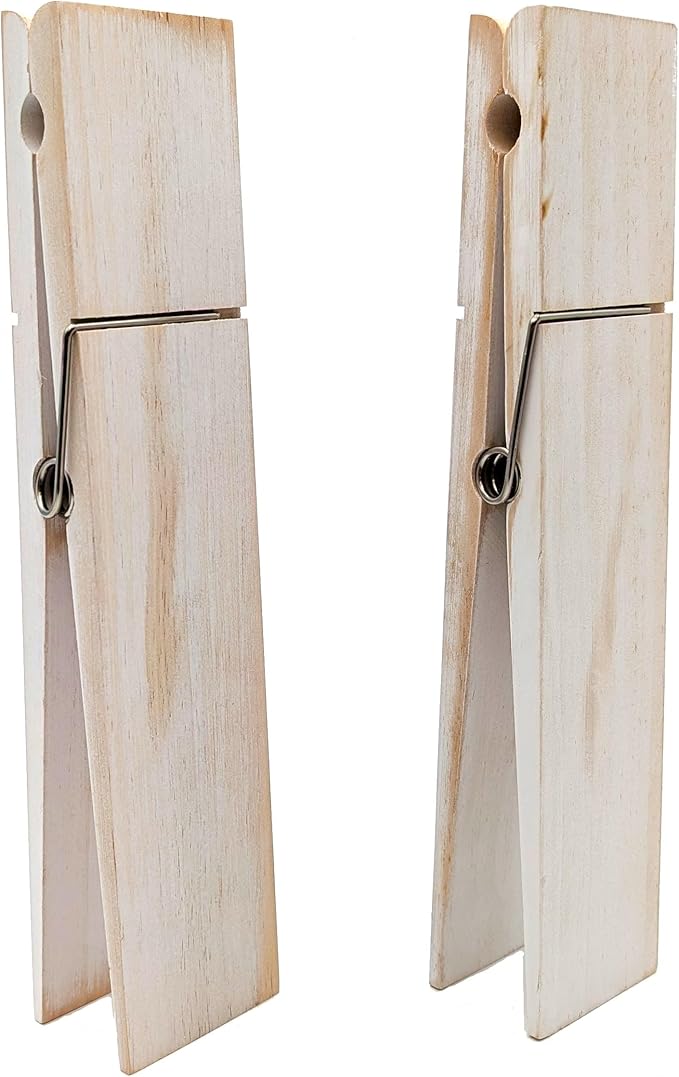 Giant Clothespin Bathroom Towel Holder | Huge 12” Clothes pin | Farmhouse Bathroom décor | Laundry Room or Nursery décor | Towel Rack or Hook | Bathroom Accessories wall décor (2 Distressed White)