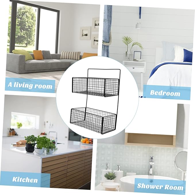 ABOOFAN Floating Shelves Bathroom Wall Mount Storage Draining Rack Multi-Function Shelf Black Decor