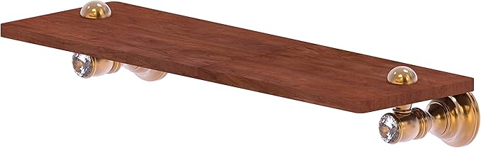Allied Brass CC-1-16-IRW Carolina Crystal Collection 16 Inch Wood Shelf, Brushed Bronze