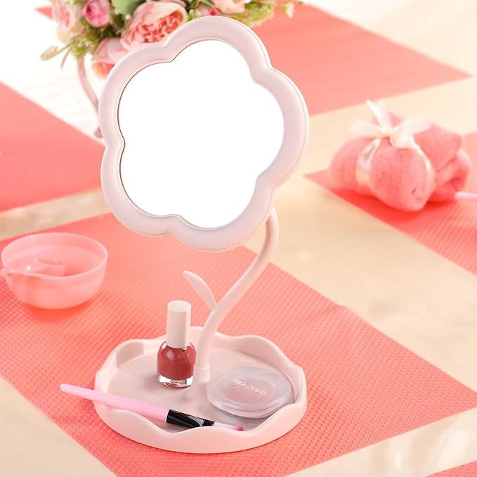 GlikCeil 8 Pcs Flower Shaped Mirror Spa Party Makeup Mirror Sleepover Party Favor for Spa Sleepover Slumber Birthday