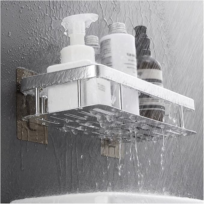 Bathroom Shelf Storage Rack Toilet Simple Plastic Storage Rack Toilet Washstand Wall Mounted Storage Rack Non Perforated Storage Rack Bathroom Organizer(Gris,1)