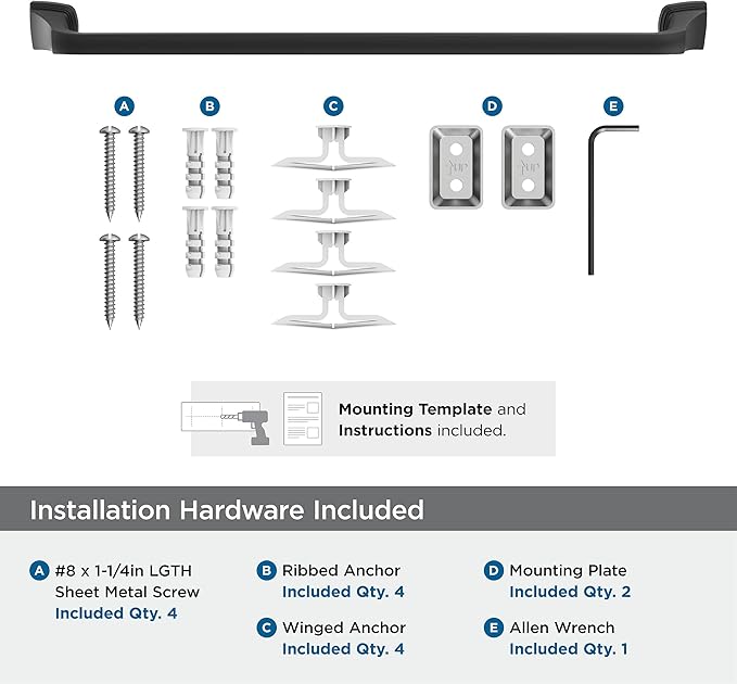 Amerock BH36034MB | Matte Black Towel Bar | 24 in (610 mm) Towel Rack | Revitalize | Bathroom Towel Holder | Bathroom Hardware | Bath Accessories