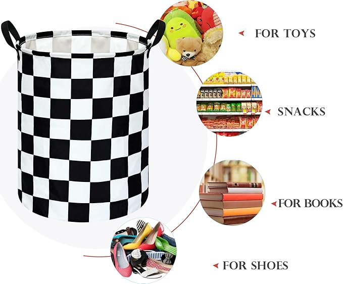 Round Laundry Hamper Clothes Storage Basket Fabric Storage Hamper Organization Storage Bin, Nursery Box,Gift Basket with Handles