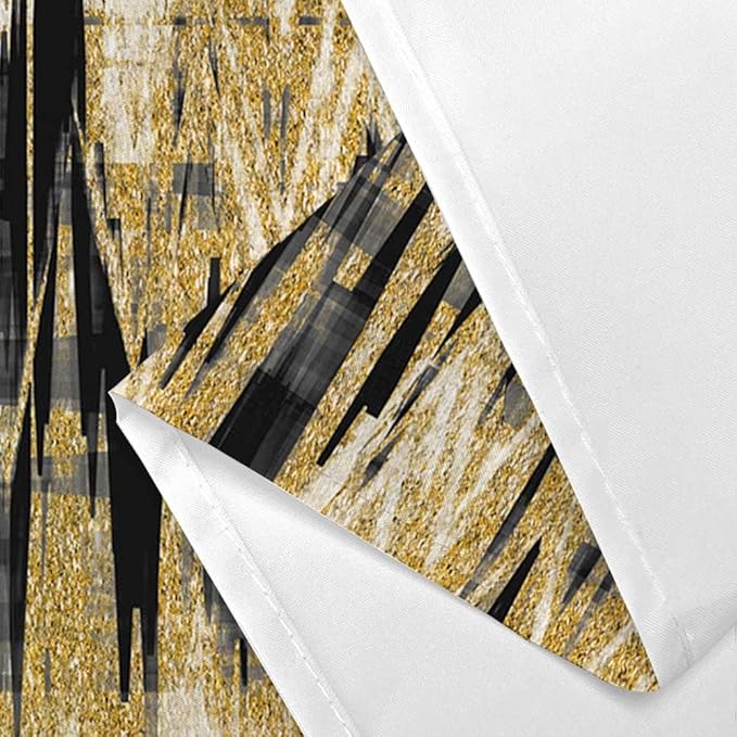 JAWO Gold Shower Curtains for Bathroom, Golden Black Glitter Sparkle Bling Waterproof Fabric Decorative Shower Curtain, Washable Luxury Elegant Fancy Glam Metallic Bath Curtain, 60X70IN