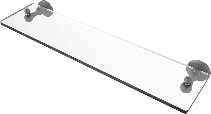 Allied Brass WP-1/22 Waverly Place Collection 22 Inch Vanity Beveled Edges Glass Shelf, Matte Gray