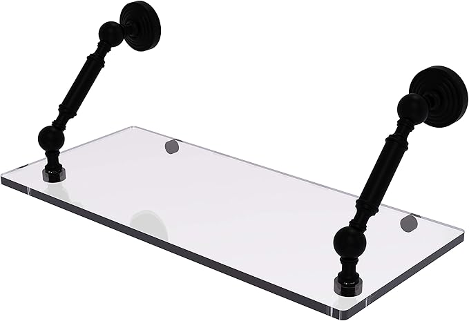 Allied Brass WP-1-18-BKM Waverly Place Collection 18 Inch Floating Glass Shelf, Matte Black