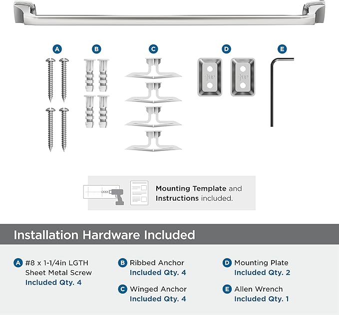 Amerock BH3603426 | Chrome Towel Bar | 24 in (610 mm) Towel Rack | Revitalize | Bathroom Towel Holder | Bathroom Hardware | Bath Accessories