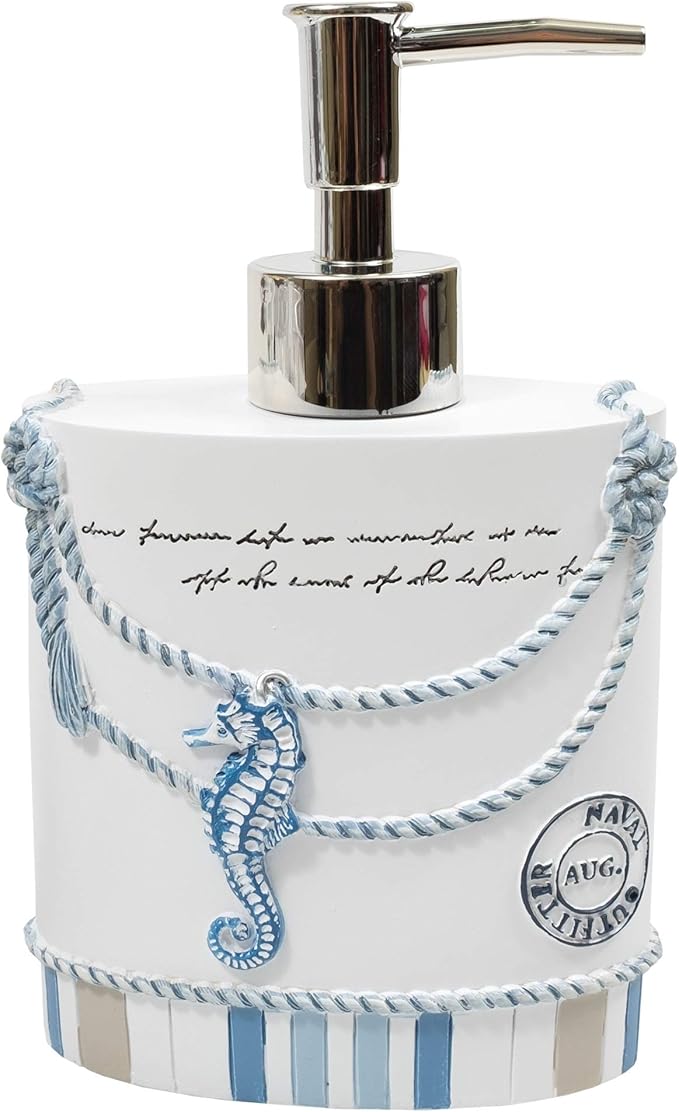 Sweet Home Collection Bathroom Accessories Sets Unique Collections Modern Classic Contemporary Decorative Beautiful Designs Bath Shower Tub D??cor, Lotion Pump/Soap Dispenser, Beach Life (Pack of 1)